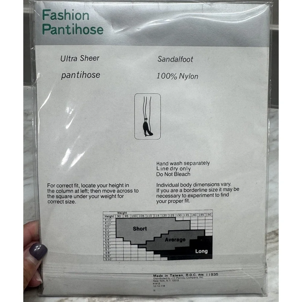 Pair‎ JC PENNY VINTAGE  Fashion Pantyhose Black Gray With black Bow Average